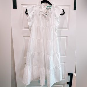 White Entro ruffle sleeve summer dress.
